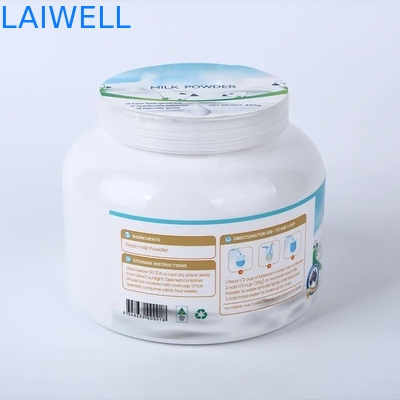 129*129*106MM weiße Farbe-HAUSTIER Protein-Pulver-Glas-hohe dauerhafte recyclebare Plastikbehälter für B2B
