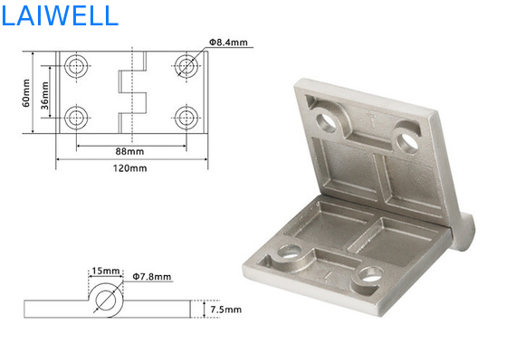 120*60*8MM Custom Metal Die Casting Großes Dicke Lager Industriehardware Chassis Schrank Edelstahl Scharnier
