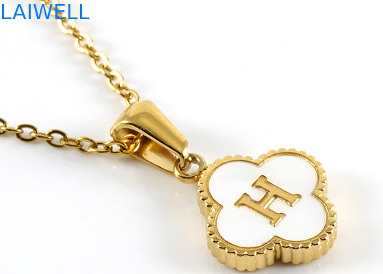 13*13MM 18K Goldplattierte Edelstahl Vierblätterklee Briefhänger