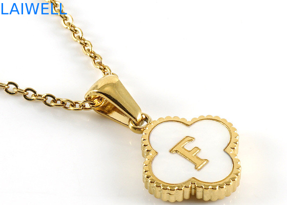 13*13MM 18K Goldplattierte Edelstahl Vierblätterklee Briefhänger