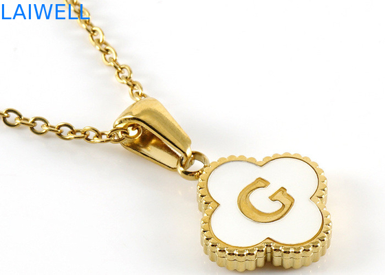 13*13MM 18K Goldplattierte Edelstahl Vierblätterklee Briefhänger