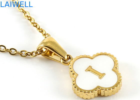 13*13MM 18K Goldplattierte Edelstahl Vierblätterklee Briefhänger