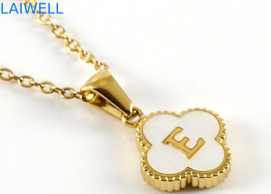 13*13MM 18K Goldplattierte Edelstahl Vierblätterklee Briefhänger