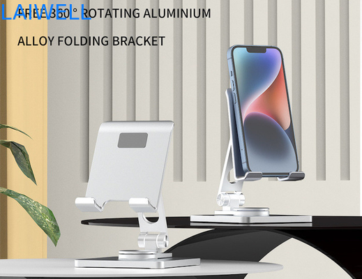 95*132*44MM Neueste Luxus-Design Portable 360-Grad-Rotation Silber Aluminium Klapptelefonhalter