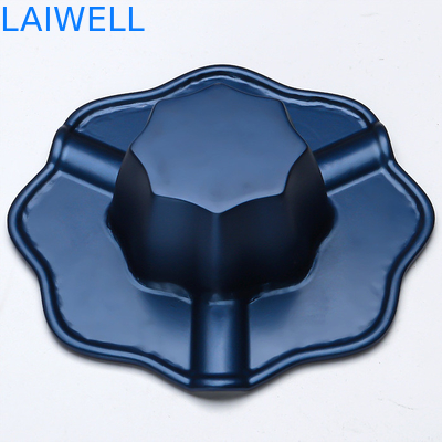 130*130MM Polierte Nickelbeschichtung und Druckguss Blaue Farbe Tragbare Aschenbecher mit Samtboden