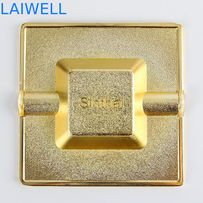 Stylische tragbare 100*100MM Goldfarbplattierte Metallaschenbecher aus recycelten Materialien