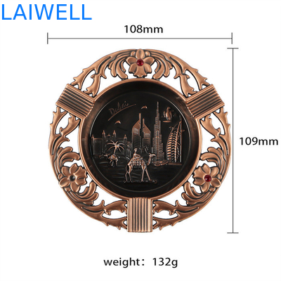 108*109MM Personalisierte Druckguss Zinklegierung Zylindrische Metalltasche Aschenbecher mit Plattierung