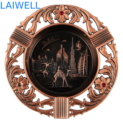 108*109MM Personalisierte Druckguss Zinklegierung Zylindrische Metalltasche Aschenbecher mit Plattierung