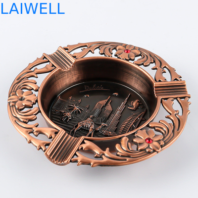 108*109MM Personalisierte Druckguss Zinklegierung Zylindrische Metalltasche Aschenbecher mit Plattierung