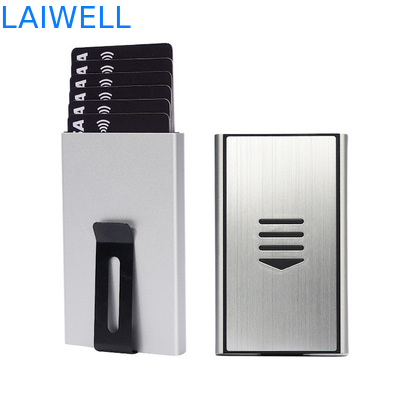Tragbare 60*15*100MM Silber-Anodisierte Aluminium-Kartenbörse mit anpassbarer Lasergravierung