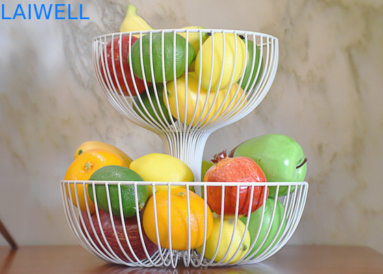Maßgeschneiderte Backe Schwarzes Eisen 2-Schicht Metall Fruchtplatte 27 * 35 * 24CM