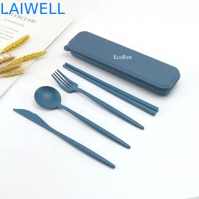 Leichtgewichtige Öko-Tischwaren Zubehör Lebensmittel-Grad Weizen Strohfaser 4-PC Flatware Set für hohe Temperaturen