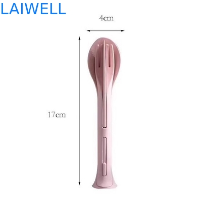 170*40MM Multifunktionales Weizenstroh Pink 3-in-1 Flatware Set Wiederverwendbares Öko-Tischgeschirr Zubehör Leichtgewicht und geeignet zum Essen Kann mehrfach verwendet werden Und leicht zu tragen und zu lagern