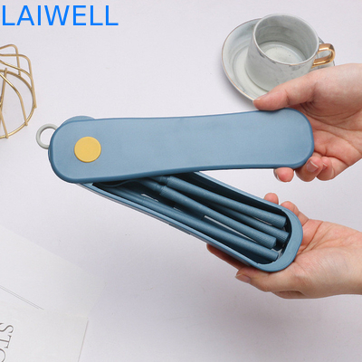 Leichtgewicht, tragbar, nachhaltig, blau, 4-PC-Rotationsbox-Flatware-Set, biologisch abbaubar und umweltfreundlich