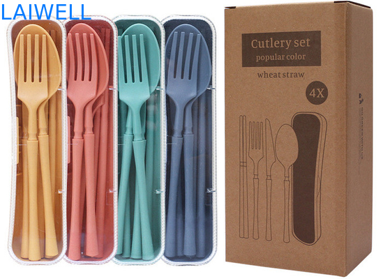 Klappbare 4-PC-Schneiderei Set hochtemperaturbeständig Eco-Tischgeschirr Zubehör aus Weizenstrohfaser verschiedene Größen umweltfreundlich und langlebig