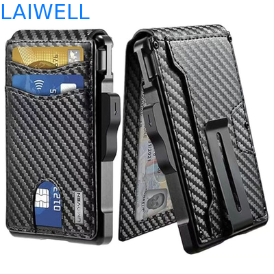 11.2*7.4*1.7cm Schwarz Hochkapazitäts-Aluminium-RFID-Kartenhalter hält bis zu 12 Karten perfekt für Geschäftsreisen