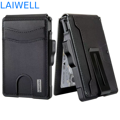 11.2*7.4*1.7cm Schwarz Hochkapazitäts-Aluminium-RFID-Kartenhalter hält bis zu 12 Karten perfekt für Geschäftsreisen