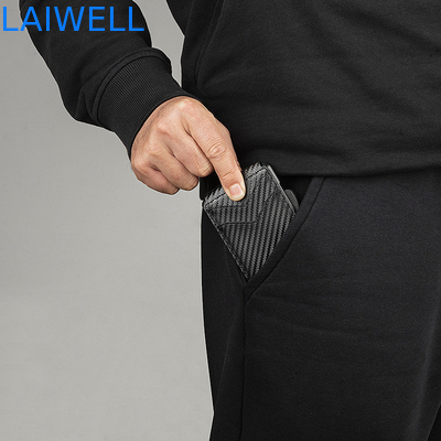11.2*7.4*1.7cm Schwarz Hochkapazitäts-Aluminium-RFID-Kartenhalter hält bis zu 12 Karten perfekt für Geschäftsreisen