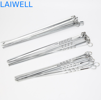 Flacher breiter 16,8“ wiederverwendbarer grillender Kebab SGS spießt Metallkebab-Stöcke auf