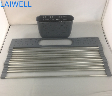 Faltbarer SGS 280mm 385mm über der Wanne rollen oben Teller-Trockengestell