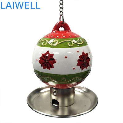 Keramische Weihnachtsball-Metallvogel-Zufuhr im Freien mit überzogener stempelnder Eisen-Nahrungsmittelplatte