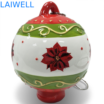 Keramische Weihnachtsball-Metallvogel-Zufuhr im Freien mit überzogener stempelnder Eisen-Nahrungsmittelplatte