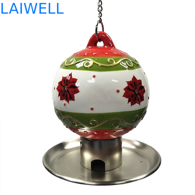 Keramische Weihnachtsball-Metallvogel-Zufuhr im Freien mit überzogener stempelnder Eisen-Nahrungsmittelplatte