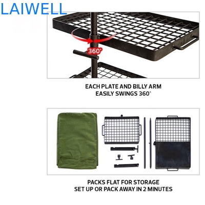 Ein 37 Zoll-grillt kampierender Schwingen-Stahlgrill die kombinierte Lagerfeuer-Heizplatte