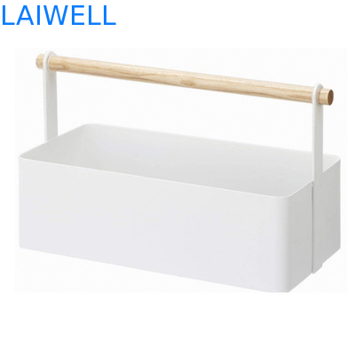 Weißes Pulver beschichtete 19cm Metallhaushaltsware-Eisen-kosmetisches Magazin