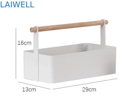 Weißes Pulver beschichtete 19cm Metallhaushaltsware-Eisen-kosmetisches Magazin