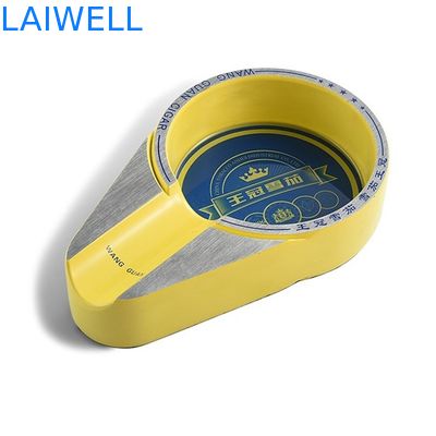 Klassische Grau Farbe Metall Taschenaschenbecher für Zigarren und Zigarettenliebhaber mit Laser-gegrabiertem Logo