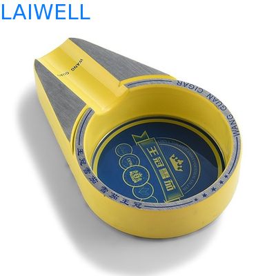 Klassische Grau Farbe Metall Taschenaschenbecher für Zigarren und Zigarettenliebhaber mit Laser-gegrabiertem Logo
