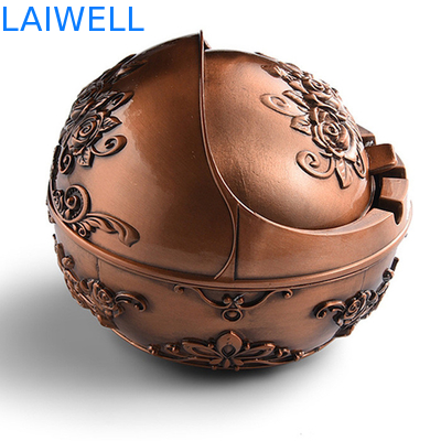 Kundengebundene Taschen-Aschenbecher-Luxusgoldfarbe Weinlese des Überzuges H80mm Metall
