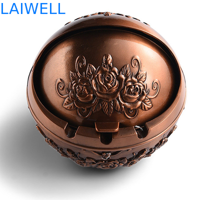 Kundengebundene Taschen-Aschenbecher-Luxusgoldfarbe Weinlese des Überzuges H80mm Metall