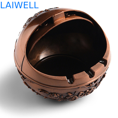 Kundengebundene Taschen-Aschenbecher-Luxusgoldfarbe Weinlese des Überzuges H80mm Metall