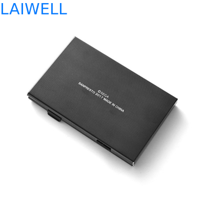 Kreativer 93*62*10mm anodisierender Aluminiumkarten-Geldbörsen-Handelsname-Kartenhalter