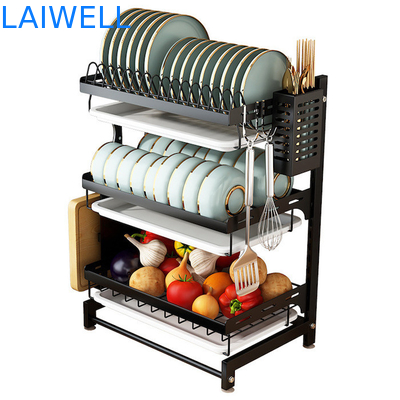 Edelstahl-Küchengeschirre SGS des Vertrags-400*280*620mm 3 Schicht-Tellerständer-Organisator
