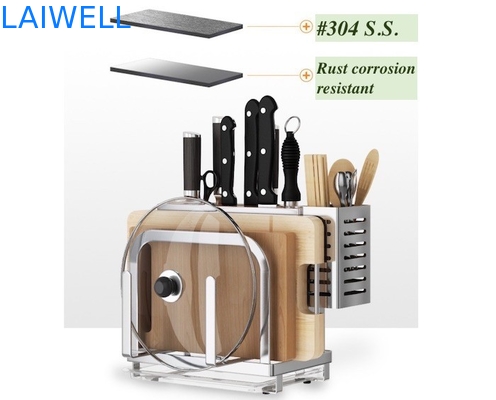 Edelstahl-Küchengeschirr-silberner Schneidebrett-Halter-Stand der Antikorrosions-304