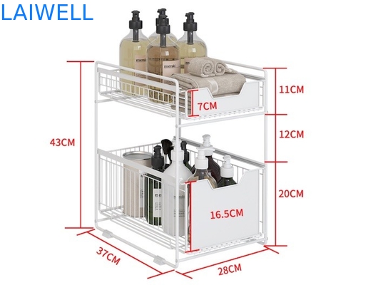 Reihen-Küchen-Speicher-Gestell des Edelstahl-37L*21.5W*43Hcm der Küchengeschirr-2