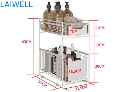 Reihen-Küchen-Speicher-Gestell des Edelstahl-37L*21.5W*43Hcm der Küchengeschirr-2