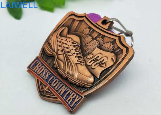 Sandstrahlen der Entlastungs-Zink-Legierungs-Metallmedaille für laufendes Ereignis