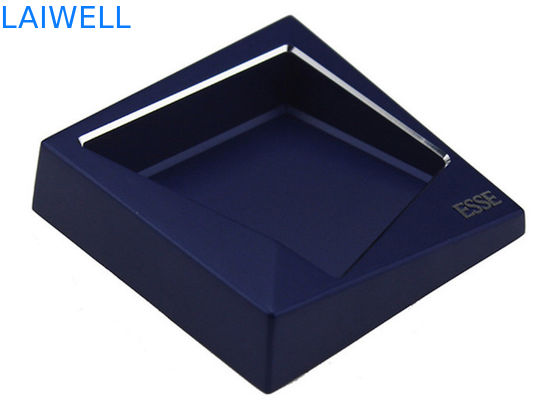 Anpassbares, kreatives Geometrie-Design, tragbarer Prozess, Druckguss-Aluminium, blau metallisch beschichteter Taschenaschenbecher