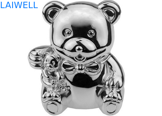 Netter silberner überzogener Teddy Bear Coin Bank Die, der 105*85*118mm wirft