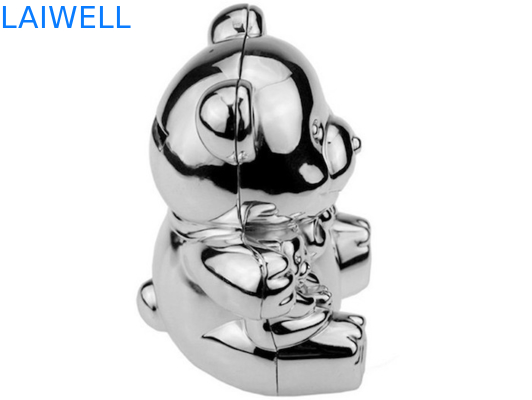 Netter silberner überzogener Teddy Bear Coin Bank Die, der 105*85*118mm wirft