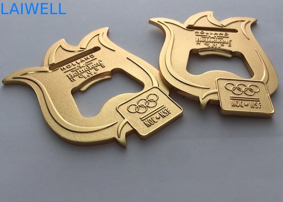 2.0MM Goldfarbe 2 in 1 Medaillen-Flaschen-Öffner-olympischem Sport-Überzug
