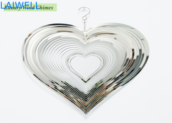 Silber-Edelstahl-Wind-Spinner des Herz-Form-Metallwind-Spinner-0.5mm
