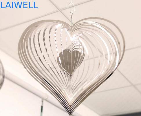 Silber-Edelstahl-Wind-Spinner des Herz-Form-Metallwind-Spinner-0.5mm