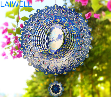 Bunter Edelstahl-Weihnachtswind-Spinner-UVdrucken