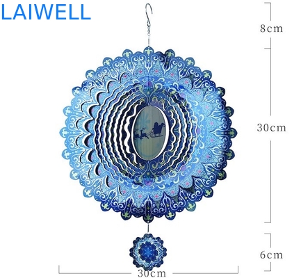 Bunter Edelstahl-Weihnachtswind-Spinner-UVdrucken