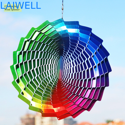 Multi farbiger UVdruckgarten-Stahlwind-Spinner 30*30cm